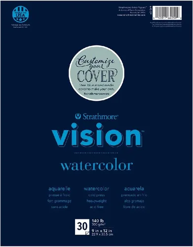 Miniatura 7 de Strathmore Vision Cold Press - Bloc de acuarela de 11 x 15 pulgadas, 140 libras, 30 hojas -62640610