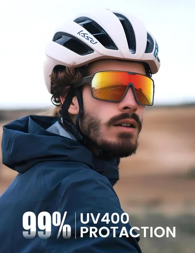 Miniatura 2 de Lamicall Gafas de sol deportivas polarizadas de tamaño XL para hombres y mujeres, gafas de sol grandes con protección UV400, para correr, ciclismo
