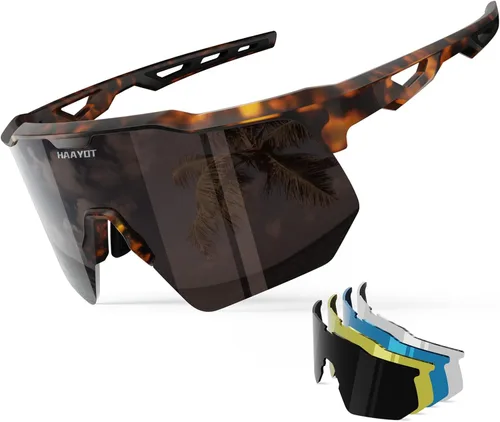 Miniatura 18 de HAAYOT Gafas de sol deportivas polarizadas para hombres y mujeres, jóvenes, béisbol, ciclismo, correr, softbol, ciclismo, 5 lentes