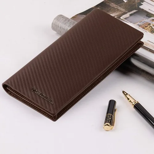 Miniatura 6 de Billeteras de cuero para hombre con 3 compartimentos para efectivo 12 ranuras para tarjetas de crédito