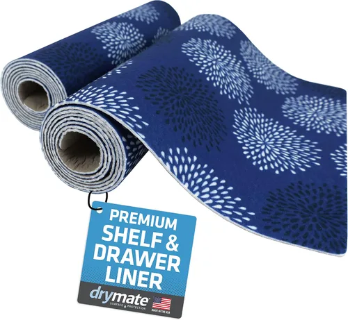 Miniatura 16 de Drymate Forro Premium de lujo para estantes y cajones, tela acolchada gruesa, no adhesiva, absorbente, impermeable, antideslizante, forros
