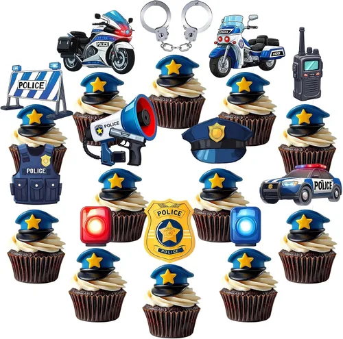 Miniatura 11 de 48 piezas de decoraciones de cumpleaños para camiones de bomberos, decoración de cumpleaños de bomberos, decoración de cupcakes para camiones