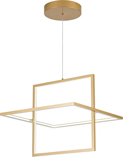 Miniatura 10 de Candelabro LED moderno – Lámpara colgante cuadrada, estilo contemporáneo, regulable para sala, comedor, dormitorio, cocina, sala de estudio, 65 W