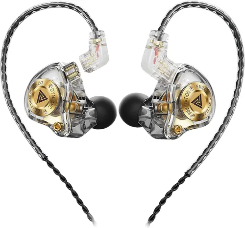 Miniatura 10 de Piluyaa Auriculares con cable para juegos IEM con 1DD, QKZ ENZO en el oído, auriculares de alta fidelidad, sonido de graves con nuevo controlador