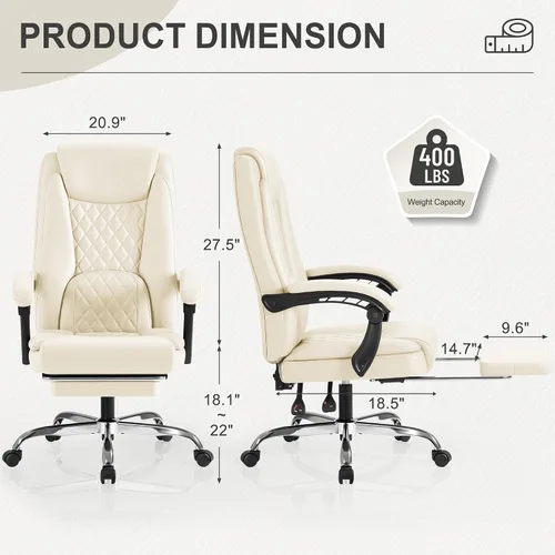 Miniatura 3 de Homall Silla ejecutiva de oficina en casa con soporte lumbar, silla de oficina ergonómica ajustable de respaldo alto de 400 libras, silla de oficina