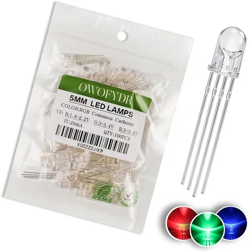 Miniatura 10 de 100 lámpara LED de diodo de luz blanca cálida de 5mm (Lente Transparente Redonda DC 3V 20mA) Bombilla de iluminación, componente electrónico, luz