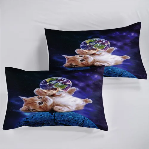 Miniatura 5 de AILONEN Sábana Bajera de Gatos, Sábanas de Cama con Temática de Gatos para Niñas y Niños, Juego de Sábanas Twin XL de Gatos para Adolescentes