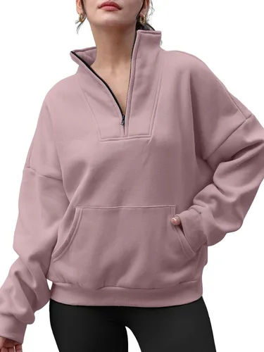 Miniatura 5 de Trendy Queen Sudaderas con media cremallera, sudaderas con capucha de gran tamaño, suéteres de otoño 2023 Y2K ropa de invierno