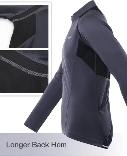 Miniatura 11 de ARSUXEO Camisetas de ciclismo de media cremallera para hombre Camisas de ciclismo de montaña de manga larga 6031