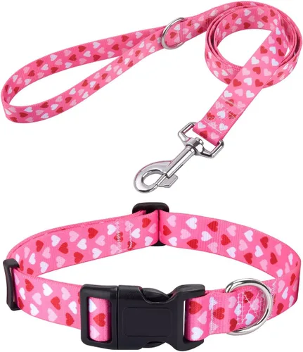 Miniatura 49 de Mihqy - Collar de perro, patrones geométricos florales, tribales, bohemios, collar de estilo étnico, suave y ajustable, para perros pequeños, Pink
