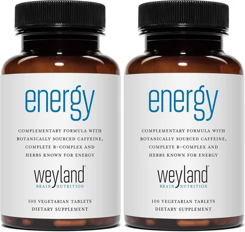 Miniatura 9 de Energía, formula complementaria con cafeína botánica, completa B-Complex y hierbas de apoyo para energía de Weyland, 1 botella