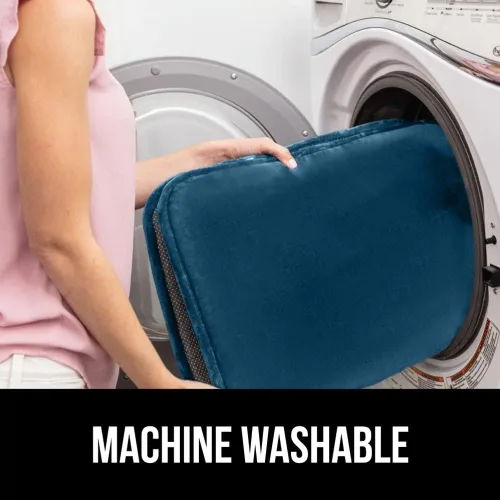 Miniatura 7 de GORILLA GRIP Funda gruesa de espuma viscoelástica para tapa y asiento de inodoro de baño, parte superior de terciopelo suave, lavable a máquina, Azul