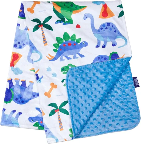 Miniatura 13 de Wildkin Manta de felpa para bebé, comodidad suave y acogedora, ideal para niños pequeños, viajes y guardería, rayas azules