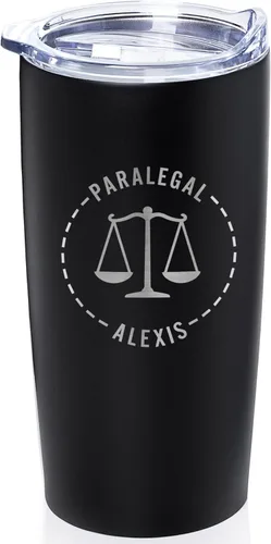 Miniatura 17 de Lifetime Creations Taza de acero inoxidable personalizada grabada con tapa para enfermera de 590 ml (blanca) - Regalo personalizado para enfermera