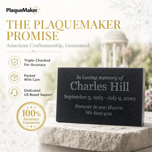 Miniatura 6 de Lápidas para tumbas - In Loving Memory - Monumento conmemorativo de granito negro o regalo de condolencias. Añade tu texto personalizado y fechas.