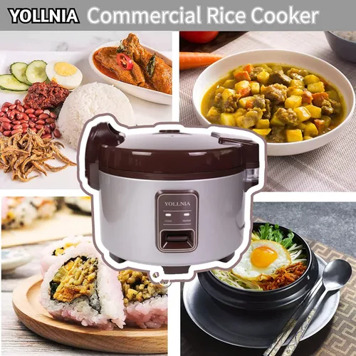 Miniatura 6 de Arrocera comercial y 45 tazas (cocidas) de arroz grande Calentador de arroz comercial de 8.17 cuartos de galón Arrocera eléctrica de cocción