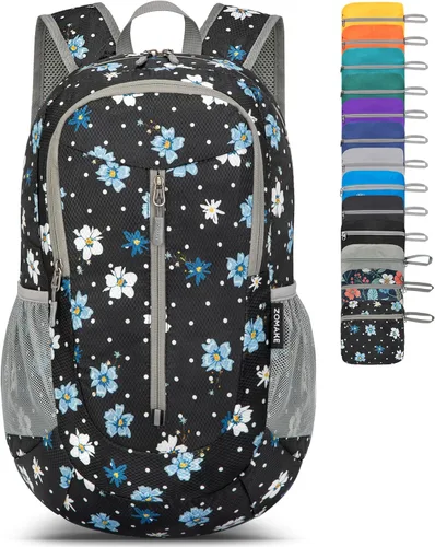 Miniatura 24 de ZOMAKE Mochila plegable ultraligera de 25 litros, mochila de senderismo plegable resistente al agua, pequeña mochila plegable para viajes