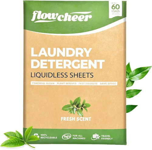 Miniatura 10 de Flowcheer Paquete de viaje de hojas de detergente para ropa, 5 hojas, 10 cargas, perfumadas a lavanda, detergente de viaje, camping, viajes, sin