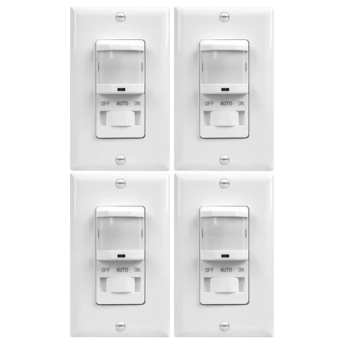 Miniatura 13 de TOPGREENER - Interruptor de luz con sensor de movimiento PIR para pared, interruptor con sensor de ocupación, requiere cable neutro, control manual