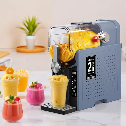 Máquina para granizar, máquina de hielo en arena, máquina de bebidas congeladas con 6 modos preestablecidos, no necesita hielo, máquina de granizado
