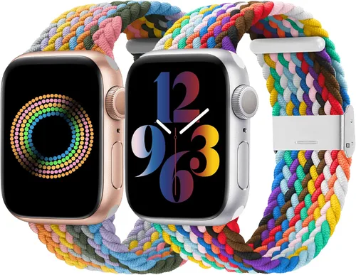 Bandiction - Correas compatibles con Apple Watch de 44mm 40mm 38mm 42mm 41mm 45mm 46mm 49mm, bandas iWatch para mujeres y hombres, correa elástica
