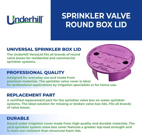 Miniatura 3 de Underhill Tapa de Caja de Válvula de Rociador Redonda, VersaLid 6 Pulgadas a 7 Pulgadas Universal, Cubierta para Sistema de Riego Automático