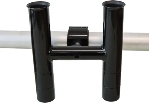 Miniatura 7 de Soporte para caña de pescar T-Top Twin Aluminio con abrazadera de 1-1/2 ", 1-7/8 ", 2 pulgadas horizontal o vertical torre de pesca/poste