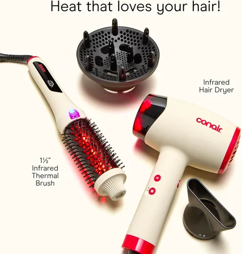 Miniatura 10 de Conair InfinitiPRO - Secador de pelo infrarrojo con doble acondicionador iónico, incluye difusor y concentrador, secador de secado rápido