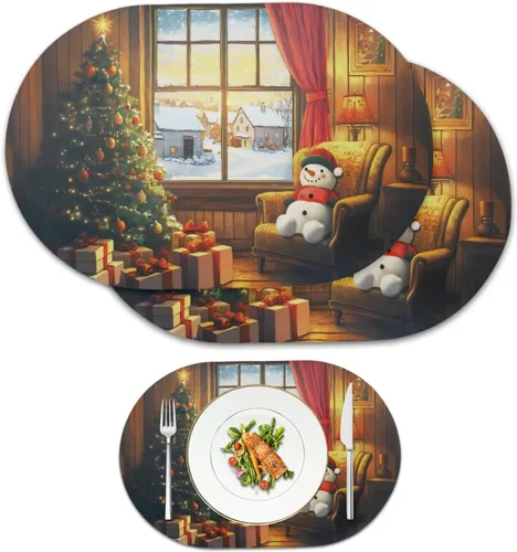 Miniatura 41 de Ghost Placemats Set of 2 Wipeable Faux Leather 12X18 Inch Waterproof Non-Slip Mats Spooky Table Decor Heat Resistant for Scary Dinner Party Fantasma