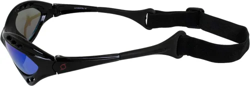 Miniatura 5 de Hurricane Eyewear Gafas flotantes polarizadas para motos acuáticas de categoría 4, 2 pares de marcos acolchados negros, lentes de espejo azul y humo