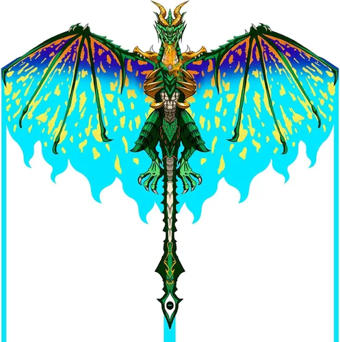 Mint's Colorful Life Cometa de dragón para niños y adultos, fácil de volar, las mejores cometas de playa para principiantes, cuerda de cometa de 300