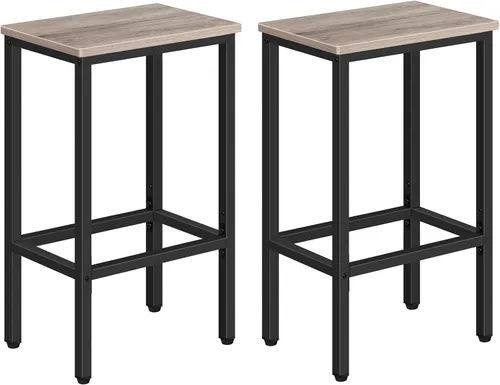 Miniatura 17 de MAHANCRIS Taburetes de bar, juego de 2 sillas de bar con reposapiés, taburetes de comedor de 2 piezas, 25.8 pulgadas de altura, taburetes de bar