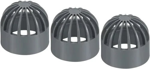 Miniatura 22 de PATIKIL Cubierta de rejilla de drenaje de atrio de 2.480 in, paquete de 2 adaptadores redondos de tubería de drenaje de alcantarillado UPVC