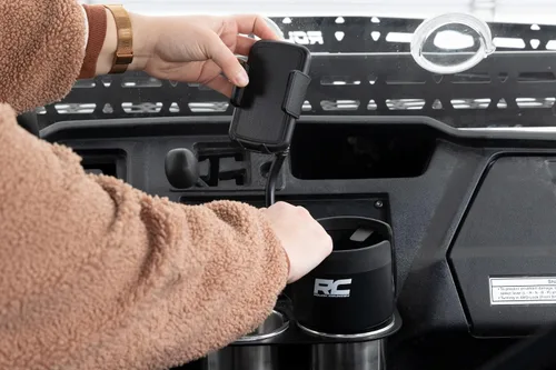 Miniatura 5 de Rough Country Soporte para teléfono y taza expansible 2 en 1 - J5054, negro, 2.69 pulgadas - 3.9 pulgadas de diámetro