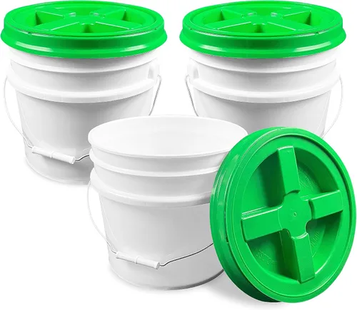 Miniatura 11 de ePackageSupply Cubo de 3.5 galones con tapa, cubo de grado alimenticio con tapa hermética de rosca con sello gamma hermético, plástico de Rojo