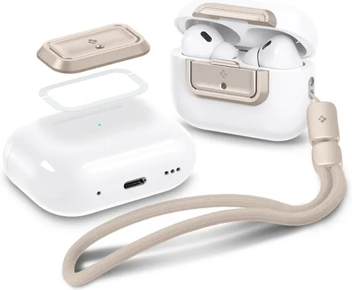 Spigen Lock Fit M [EZ FIT] Dispositivo de bloqueo compatible con AirPods Pro de 2ª generación, funda AirPods Pro con cordón [kit de instalación