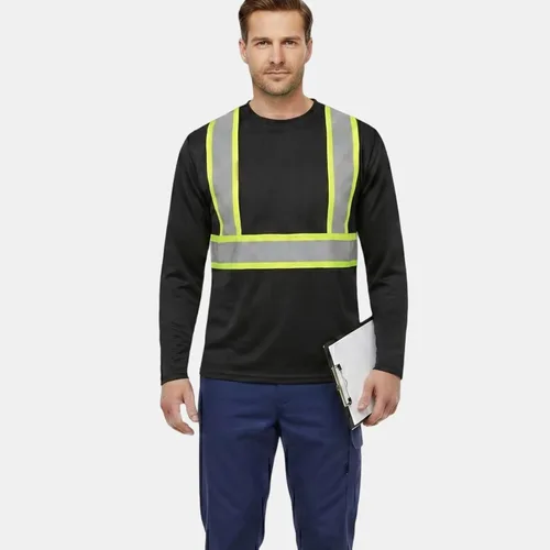 Miniatura 8 de HYCOPROT Hi Vis Safety Shirts Long Sleeve High Visibility Reflective Shirt for Men Women Class 3 Construction T Shirt Work T-shirts Clothes for