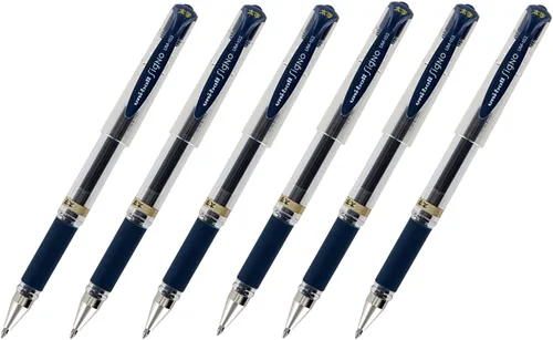 Pluma de punta rodante Uni-Ball Signo UM-153, tinta de gel, con Punta amplia, de 1.0 mm, paquete de 3 unidades, negro, azul (Blue-Black Ink)
