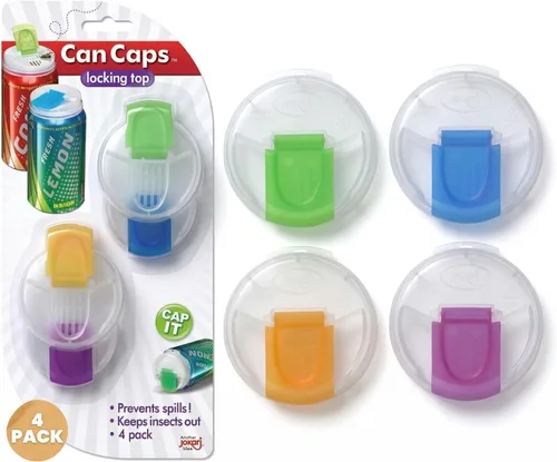 Jokari tapas de protección para lata de gaseosa, juego de 4, Paquete de 10, Transparente