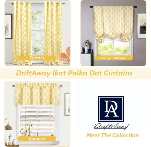 Miniatura 5 de DriftAway Cortinas de oscurecimiento de habitación para sala de estar, dormitorio, 63 pulgadas de largo, cortinas modernas de mediados de siglo