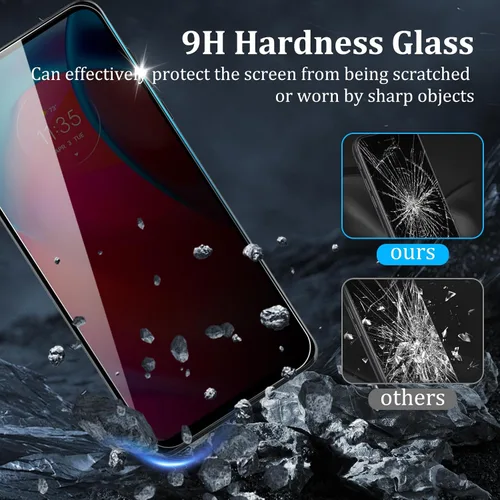 Miniatura 4 de Paquete de 4 protectores de pantalla de privacidad para Motorola Moto G Stylus 5G (2021) con 2 protectores de lente de cámara, dureza 9H, antiespía