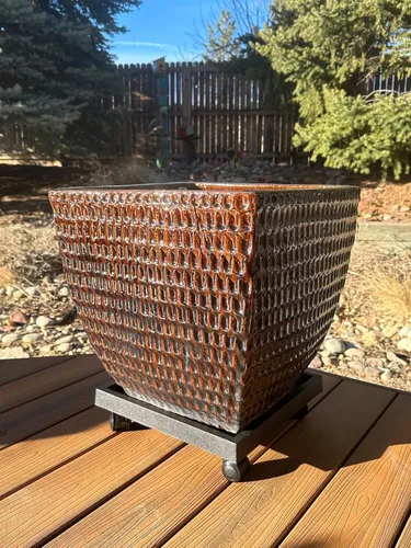 Miniatura 8 de Plato cuadrado de 15.3 pulgadas con ruedas, soporte de maceta con ruedas resistente para plantas en maceta, bandeja de base de rodillo con ruedas