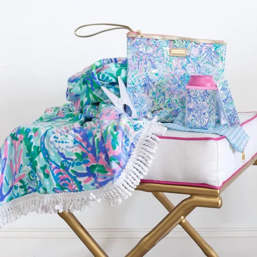 Miniatura 5 de Lilly Pulitzer Toalla grande para piscina/playa de tamaño extra, 40 x 70, toalla grande de felpa para adultos, Soleil It On Me