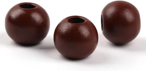 Miniatura 14 de 50 cuentas grandes de madera redondas naturales de 0.78 pulgadas (0.787 in), cuentas sueltas, para guirnaldas hechas a mano, decoración del hogar