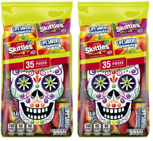 Miniatura 9 de Skittles, Starburst Fun Size Chewy Candy Surtido Variedad, envueltos individualmente, 32.28 onzas, bolsa a granel