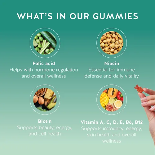 Miniatura 3 de Bears with Benefits Gomitas de apoyo inmunológico – Vitamina C, D, B6 y B12 – Impulso inmunológico diario – Veganas, con sabor natural (30 gomitas)