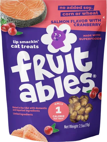 Sorpresas crujientes de frutas para gatos | Saludables sorpresas para gatos con ingredientes limitados | Bajas en calorías | 2.5 onzas