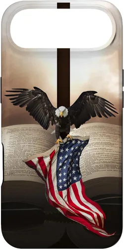 Miniatura 27 de Pretty Christian Cross Bible A Bald Eagle Grip American Flag Case for iPhone 17