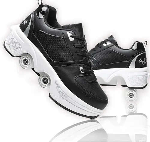 Miniatura 12 de Patines multifuncionales Zapatos de Deformación Automáticos Zapatos de Patinaje Masculino y Femenino Zapatos de Patinaje 2 en 1 Patines de Polea