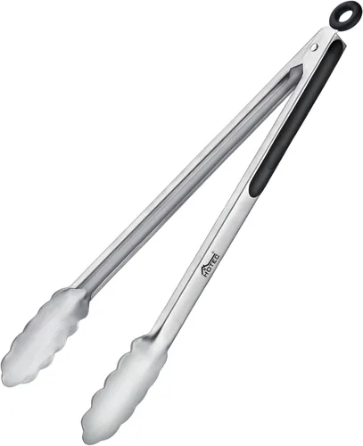 Miniatura 9 de Hotec Pinzas de Cocina de Acero Inoxidable, Juego de 2-9", Pinzas de Metal con Bloqueo para Cocinar, Servir, BBQ, Parrilla con Agarre Antideslizante